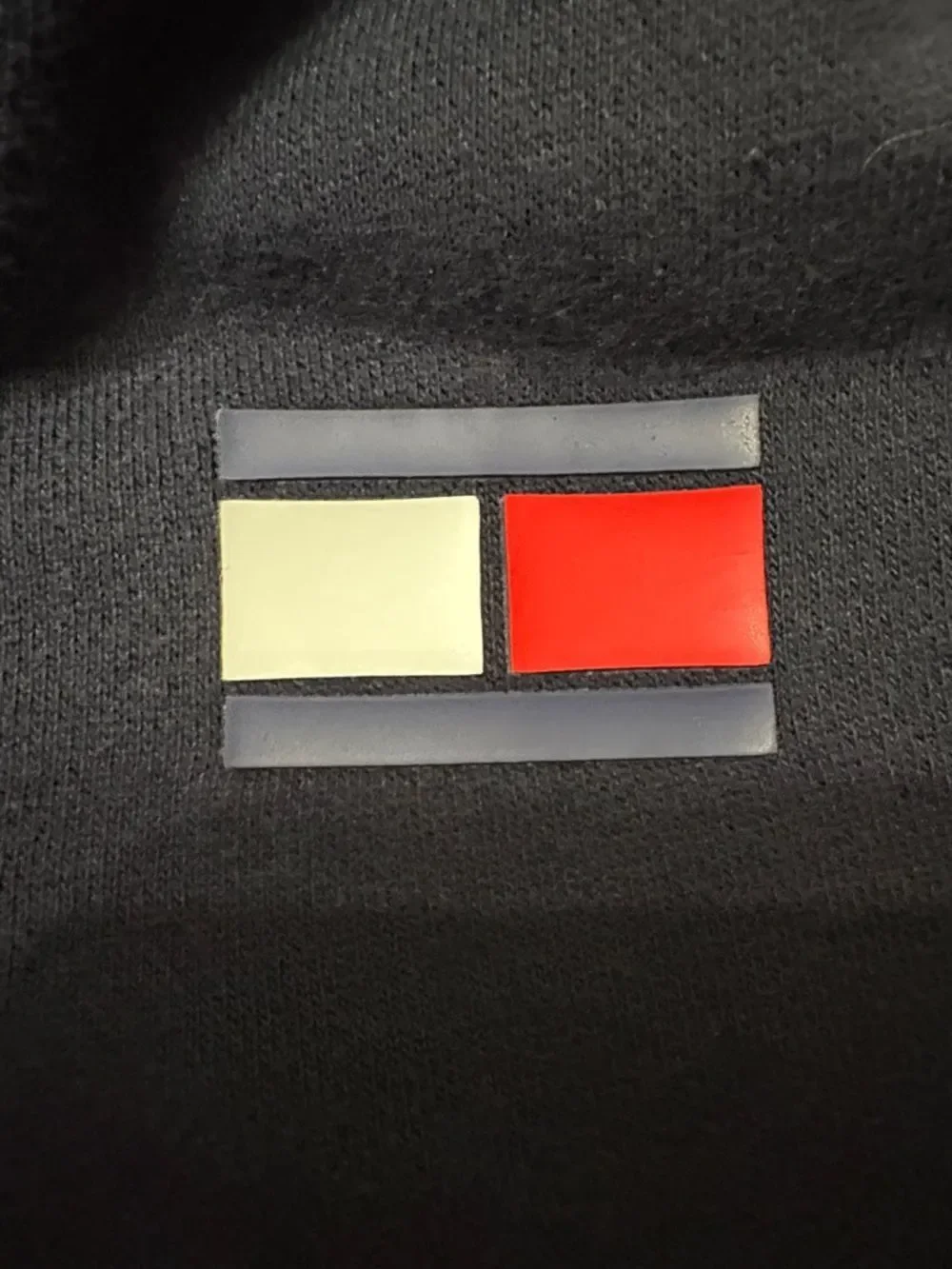 Tommy Hilfiger Kids Navy Zip Hoodie with Red & White Accent Size 4/5